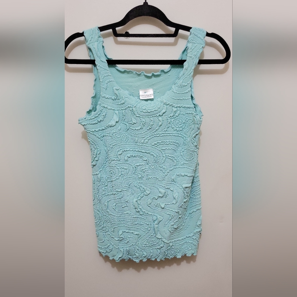 Haystacks Ladies Aqua Stretchy & Unique Pattern Tank Top - One Size